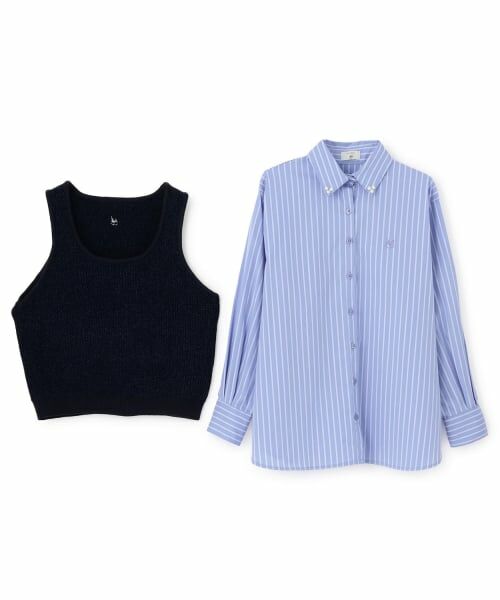 POM PONETTE AMI / ポンポネット アミ シャツ・ブラウス | 【AMI】パール衿シャツ×ニットベスト | 詳細2