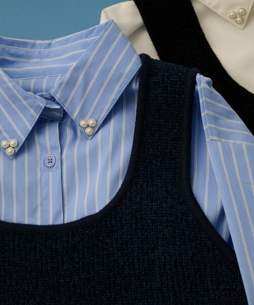 POM PONETTE AMI / ポンポネット アミ シャツ・ブラウス | 【AMI】パール衿シャツ×ニットベスト | 詳細21