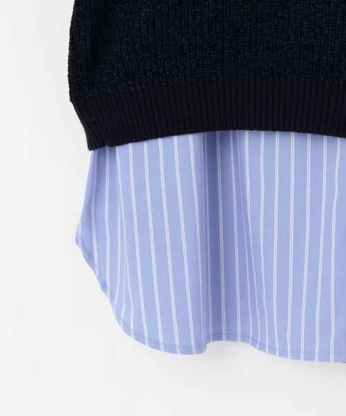 POM PONETTE AMI / ポンポネット アミ シャツ・ブラウス | 【AMI】パール衿シャツ×ニットベスト | 詳細4