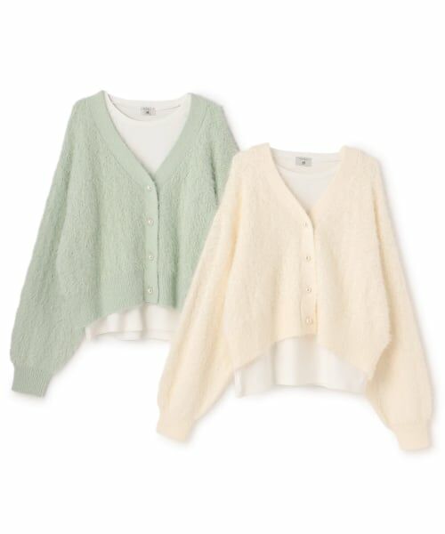 POM PONETTE AMI / ポンポネット アミ カーディガン・ボレロ | 【AMI】シャギーニットカーデ×ロンTセット | 詳細11