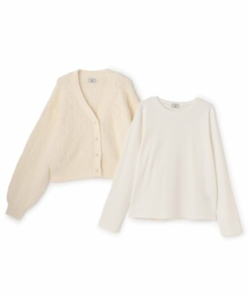 POM PONETTE AMI / ポンポネット アミ カーディガン・ボレロ | 【AMI】シャギーニットカーデ×ロンTセット | 詳細2