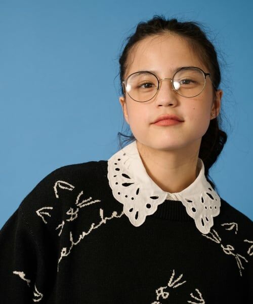 POM PONETTE AMI / ポンポネット アミ ニット・セーター | 【AMI】猫総柄ジャカード衿つきニット | 詳細11