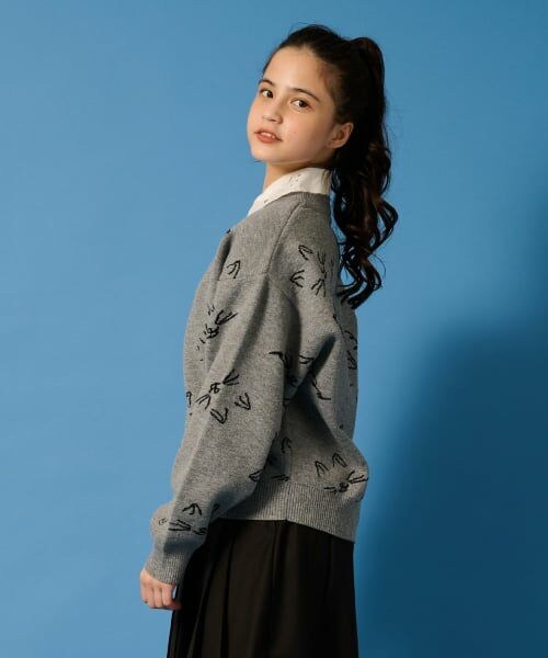 POM PONETTE AMI / ポンポネット アミ ニット・セーター | 【AMI】猫総柄ジャカード衿つきニット | 詳細14