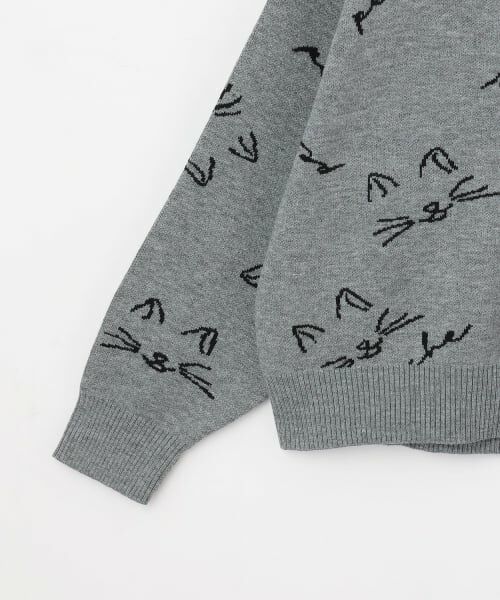 POM PONETTE AMI / ポンポネット アミ ニット・セーター | 【AMI】猫総柄ジャカード衿つきニット | 詳細3
