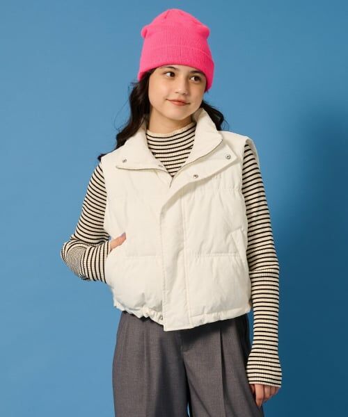 POM PONETTE AMI / ポンポネット アミ ダウンジャケット・ベスト | 【AMI】【はっ水】中綿ショートベスト（オフ ホワイト）