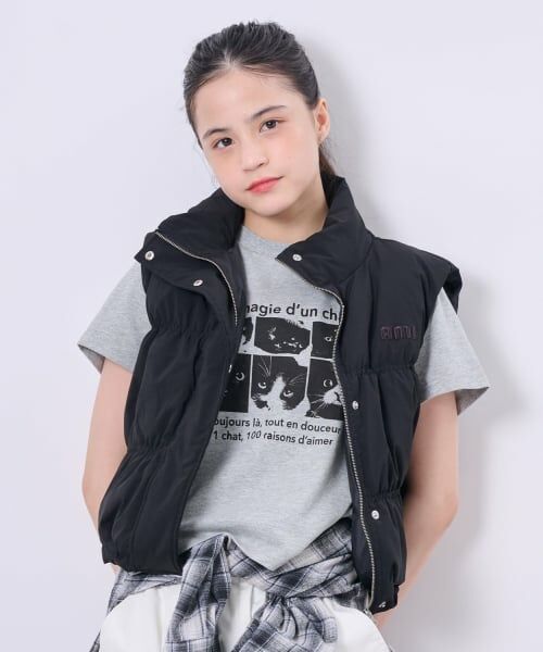 POM PONETTE AMI / ポンポネット アミ ダウンジャケット・ベスト | 【AMI】【はっ水】中綿ショートベスト（黒）