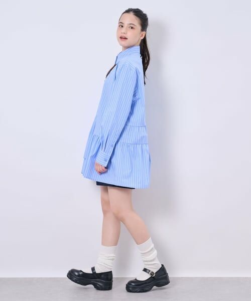 POM PONETTE AMI / ポンポネット アミ ミニ丈・ひざ丈ワンピース | 【AMI】ミニ裏毛ベスト×ペプラムシャツワンピースセット | 詳細16