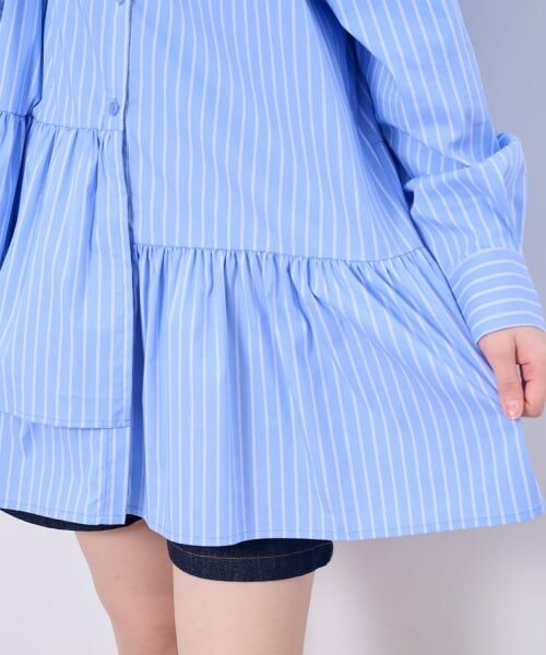 POM PONETTE AMI / ポンポネット アミ ミニ丈・ひざ丈ワンピース | 【AMI】ミニ裏毛ベスト×ペプラムシャツワンピースセット | 詳細19