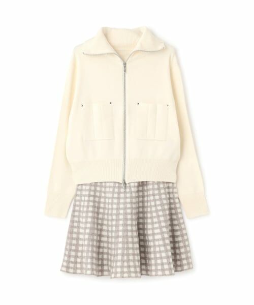 POM PONETTE AMI / ポンポネット アミ ショート・ハーフ・半端丈パンツ | 【AMI】ダブルジップニットカーデ×チェックマーメイドスカート | 詳細14