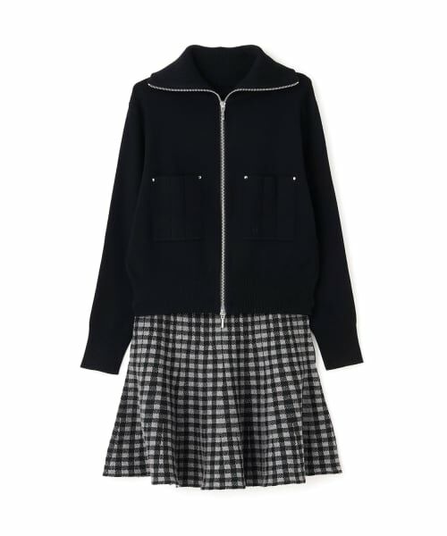 POM PONETTE AMI / ポンポネット アミ ショート・ハーフ・半端丈パンツ | 【AMI】ダブルジップニットカーデ×チェックマーメイドスカート | 詳細15