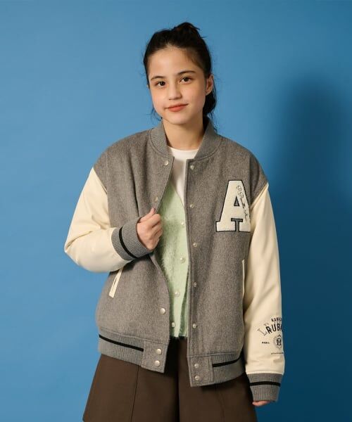POM PONETTE AMI / ポンポネット アミ ブルゾン | 【AMI】中綿スタジアムジャンパー（ライト グレー）