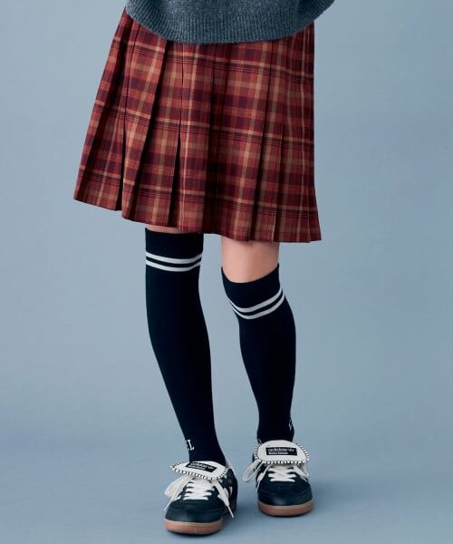 POM PONETTE AMI / ポンポネット アミ ショート・ハーフ・半端丈パンツ | 【AMI】ランダムプリーツスカパン(エンジ)