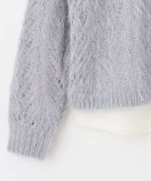 POM PONETTE AMI / ポンポネット アミ ニット・セーター | 【AMI】Vネック猫シャギーニット×Tシャツセット | 詳細4