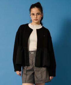 POM PONETTE AMI / ポンポネット アミ カーディガン・ボレロ | 【AMI】ダンボールバルーンジップカーディガン