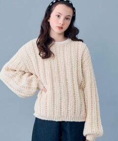 POM PONETTE AMI / ポンポネット アミ ニット・セーター | 【AMI】透かし編みニットプルオーバー×Tシャツセット