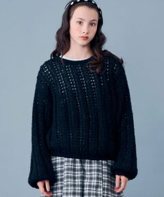 POM PONETTE AMI / ポンポネット アミ ニット・セーター | 【AMI】透かし編みニットプルオーバー×Tシャツセット