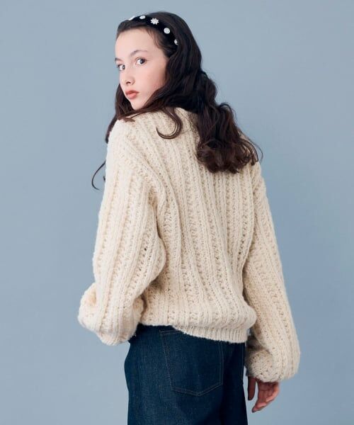 POM PONETTE AMI / ポンポネット アミ ニット・セーター | 【AMI】透かし編みニットプルオーバー×Tシャツセット | 詳細12