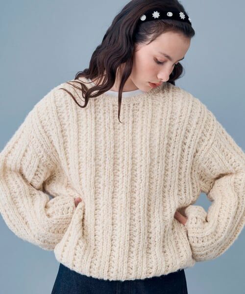 POM PONETTE AMI / ポンポネット アミ ニット・セーター | 【AMI】透かし編みニットプルオーバー×Tシャツセット | 詳細14