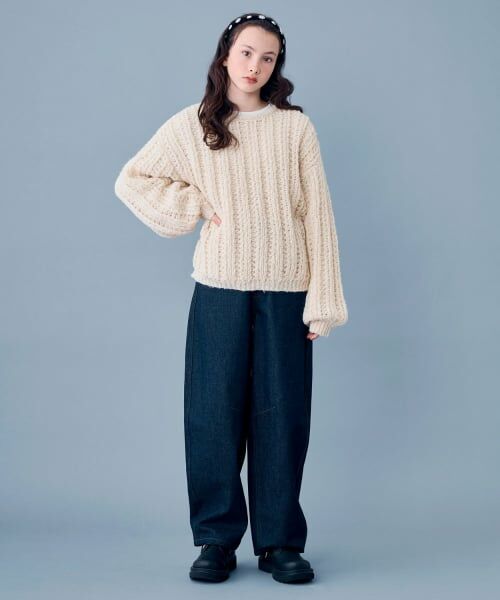 POM PONETTE AMI / ポンポネット アミ ニット・セーター | 【AMI】透かし編みニットプルオーバー×Tシャツセット | 詳細15