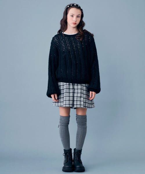 POM PONETTE AMI / ポンポネット アミ ニット・セーター | 【AMI】透かし編みニットプルオーバー×Tシャツセット | 詳細17