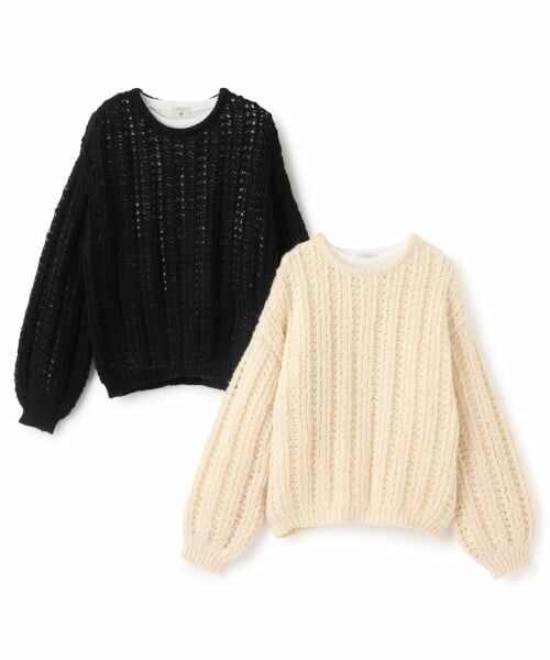 POM PONETTE AMI / ポンポネット アミ ニット・セーター | 【AMI】透かし編みニットプルオーバー×Tシャツセット | 詳細7