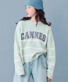 POM PONETTE AMI / ポンポネット アミ ニット・セーター | 【AMI】ボーダーフェルトロゴニット