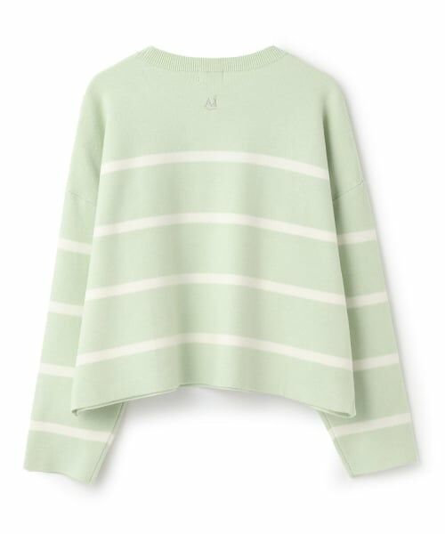 POM PONETTE AMI / ポンポネット アミ ニット・セーター | 【AMI】ボーダーフェルトロゴニット | 詳細1