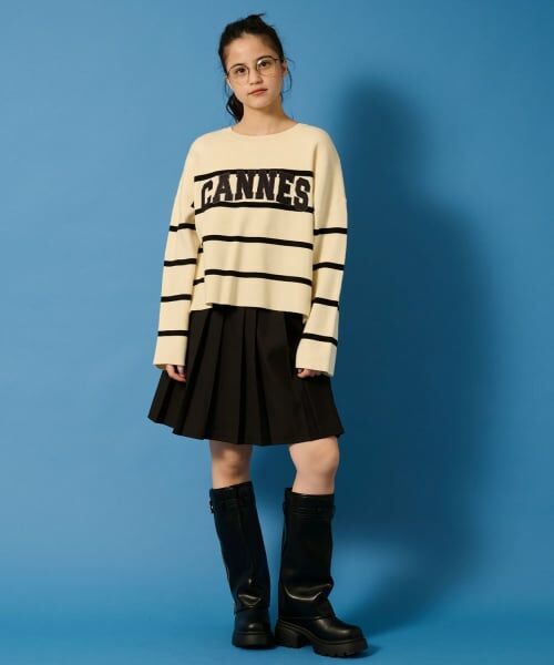 POM PONETTE AMI / ポンポネット アミ ニット・セーター | 【AMI】ボーダーフェルトロゴニット | 詳細10