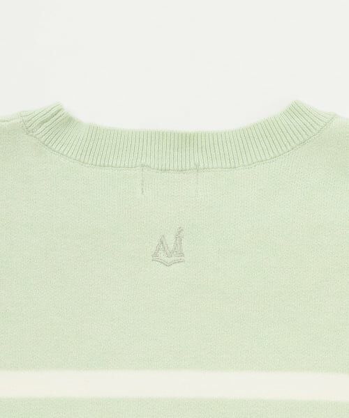 POM PONETTE AMI / ポンポネット アミ ニット・セーター | 【AMI】ボーダーフェルトロゴニット | 詳細4