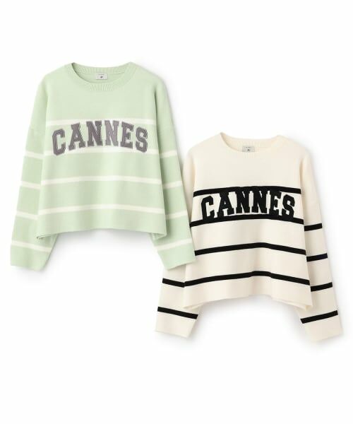 POM PONETTE AMI / ポンポネット アミ ニット・セーター | 【AMI】ボーダーフェルトロゴニット | 詳細6