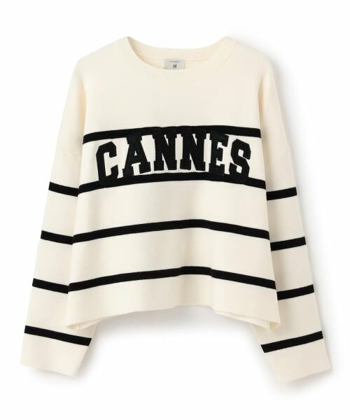 POM PONETTE AMI / ポンポネット アミ ニット・セーター | 【AMI】ボーダーフェルトロゴニット | 詳細7