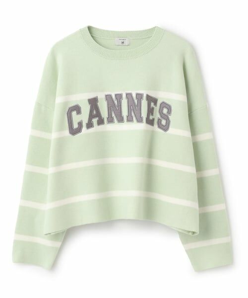 POM PONETTE AMI / ポンポネット アミ ニット・セーター | 【AMI】ボーダーフェルトロゴニット | 詳細8