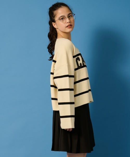 POM PONETTE AMI / ポンポネット アミ ニット・セーター | 【AMI】ボーダーフェルトロゴニット | 詳細9