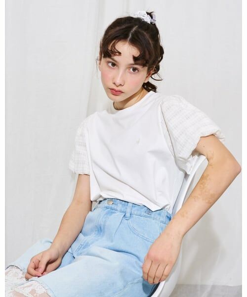 POM PONETTE AMI / ポンポネット アミ Tシャツ | 【AMI】接触冷感チェックバルーンスリーブTシャツ | 詳細13