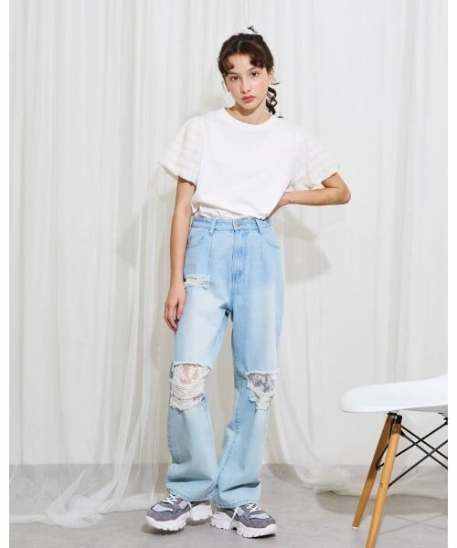 POM PONETTE AMI / ポンポネット アミ Tシャツ | 【AMI】接触冷感チェックバルーンスリーブTシャツ | 詳細14