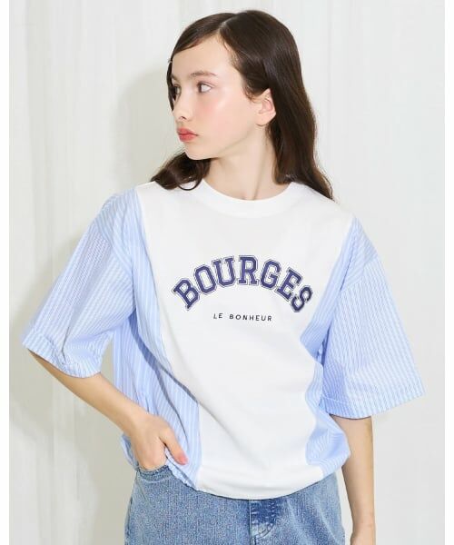 POM PONETTE AMI / ポンポネット アミ Tシャツ | 【AMI】異素材切替ロゴTシャツ | 詳細13