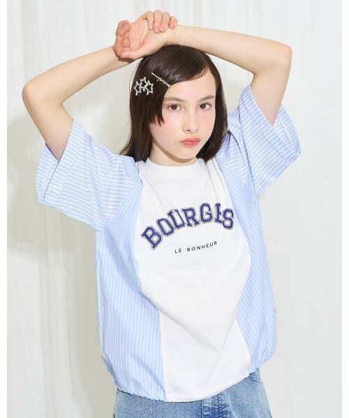 POM PONETTE AMI / ポンポネット アミ Tシャツ | 【AMI】異素材切替ロゴTシャツ | 詳細14