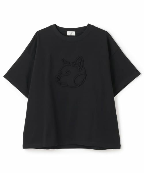 POM PONETTE AMI / ポンポネット アミ Tシャツ | 【AMI】ロープ刺しゅうTシャツ（黒）