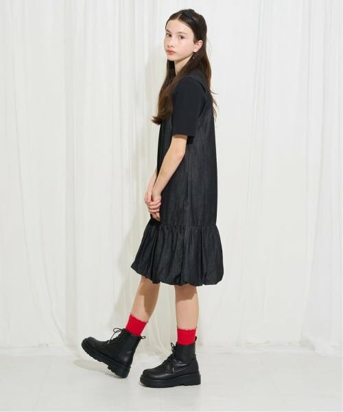 POM PONETTE AMI / ポンポネット アミ ミニ丈・ひざ丈ワンピース | 【AMI】【接触冷感】デニムバルーンジャンスカインナーセット | 詳細14
