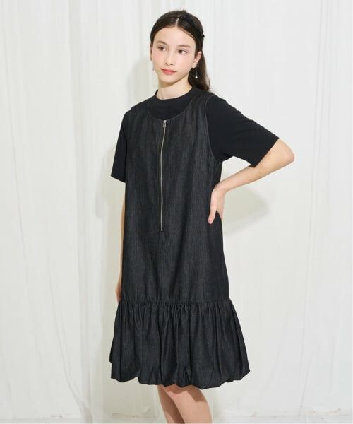 POM PONETTE AMI / ポンポネット アミ ミニ丈・ひざ丈ワンピース | 【AMI】【接触冷感】デニムバルーンジャンスカインナーセット | 詳細15