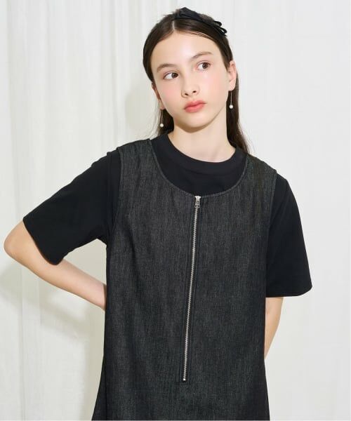 POM PONETTE AMI / ポンポネット アミ ミニ丈・ひざ丈ワンピース | 【AMI】【接触冷感】デニムバルーンジャンスカインナーセット | 詳細16