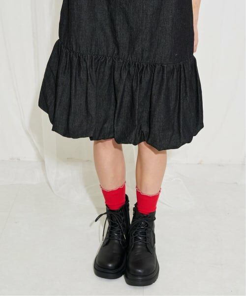 POM PONETTE AMI / ポンポネット アミ ミニ丈・ひざ丈ワンピース | 【AMI】【接触冷感】デニムバルーンジャンスカインナーセット | 詳細18