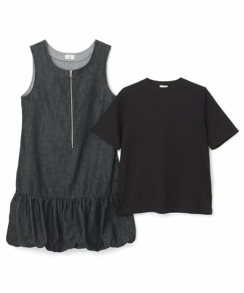POM PONETTE AMI / ポンポネット アミ ミニ丈・ひざ丈ワンピース | 【AMI】【接触冷感】デニムバルーンジャンスカインナーセット | 詳細2