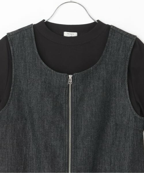 POM PONETTE AMI / ポンポネット アミ ミニ丈・ひざ丈ワンピース | 【AMI】【接触冷感】デニムバルーンジャンスカインナーセット | 詳細3