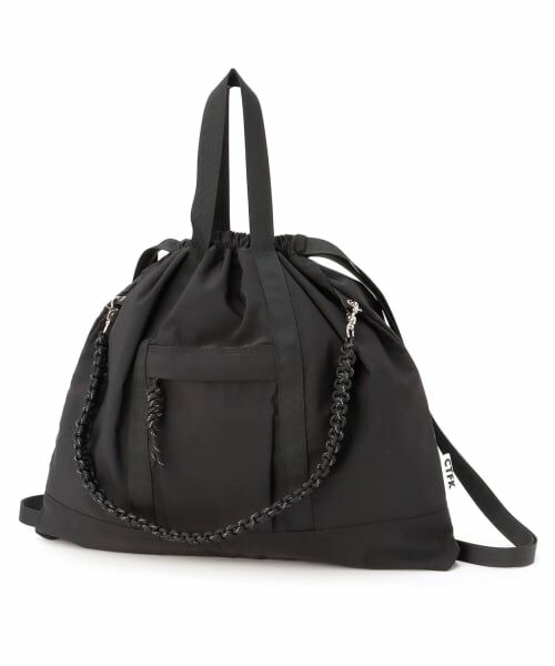 POM PONETTE AMI / ポンポネット アミ トートバッグ | 【キャセリーニ】ナイロン3WAYスクエアトート（黒）