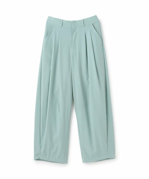 POM PONETTE AMI / ポンポネット アミ その他パンツ | 【AMI】【機能素材】タック入りバレルシルエットパンツ(エメラルド グリーン)