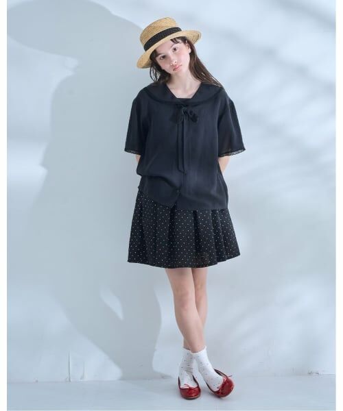 POM PONETTE AMI / ポンポネット アミ ミニ・ひざ丈スカート | 【AMI】ドットスカート×【接触冷感】インナーパンツセット | 詳細19