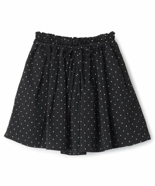POM PONETTE AMI / ポンポネット アミ ミニ・ひざ丈スカート | 【AMI】ドットスカート×【接触冷感】インナーパンツセット（黒）