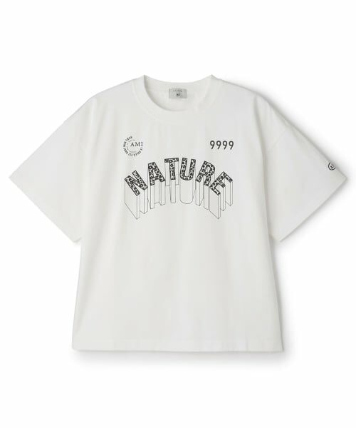 POM PONETTE AMI / ポンポネット アミ Tシャツ | 【AMI】【接触冷感】レオパードロゴTシャツ（オフ ホワイト）