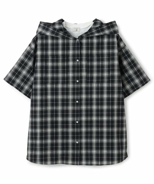 POM PONETTE AMI / ポンポネット アミ シャツ・ブラウス | 【AMI】半袖フードシャツ×Tシャツセット（黒）